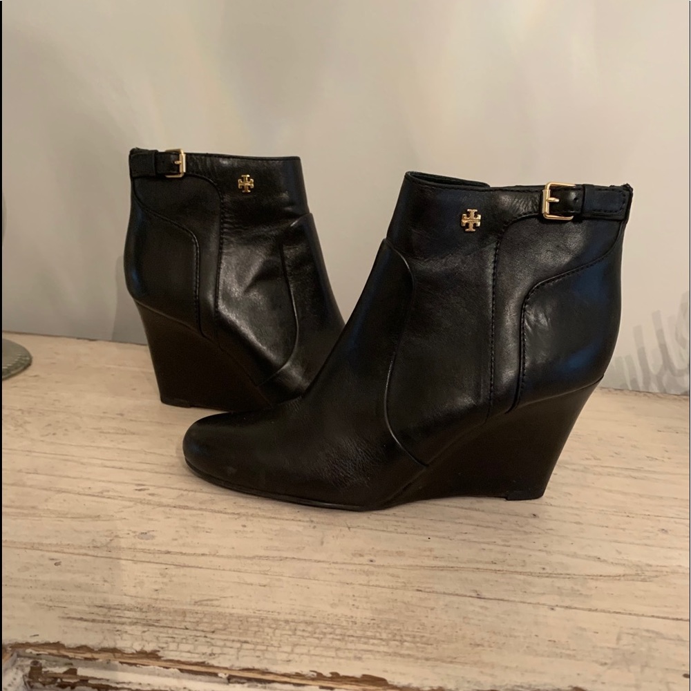 Tory Burch wedge booties.